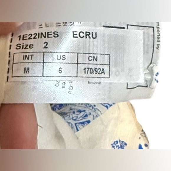 Ba&Sh Ines Printed Midi Dress in Cream and Blue Viscose - Picture 7 of 7